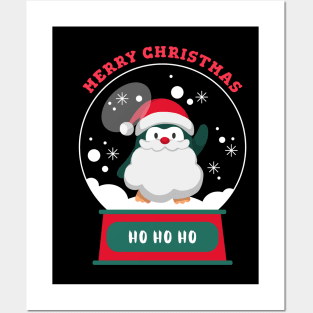 Merry Christmas Penguin Posters and Art